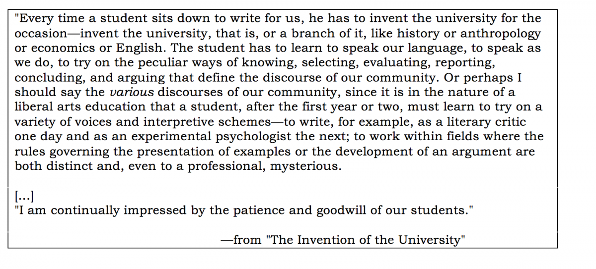 From "Inventing the University"