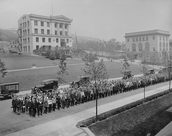 Student Army Training Corps, May 1918, in front of State Hall